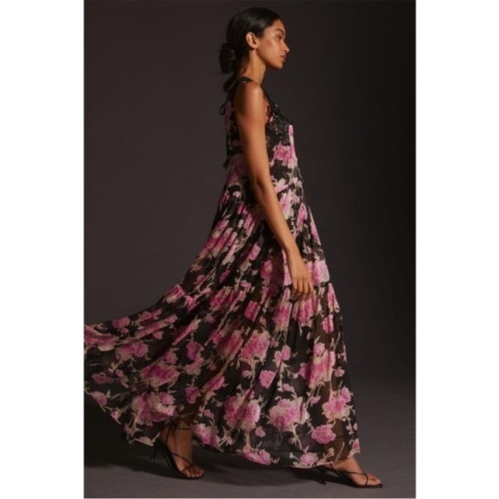 Anthropologie MISA Tie-Back Maxi Dress XS/S | Boho Chic Flowy Summer Dress